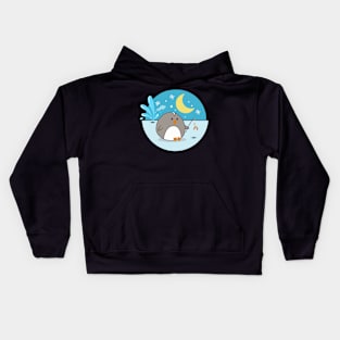 Penguin Ice Fishing Kids Hoodie